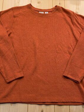 Vintage Y2K Field Gear Plain Blank Orange Knit Sweater Sweatshirt Size XXL Tall